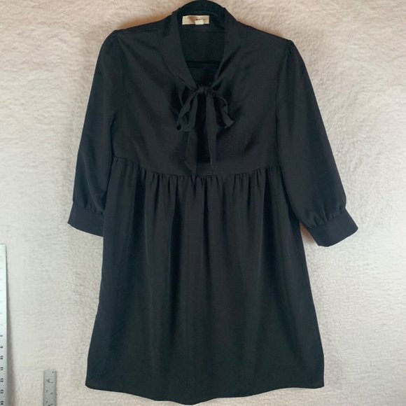 Pins and Needles Women's‎ Black Babydoll Tie Neck Tunic Top Dress Size L 8466 - Picture 1 of 8